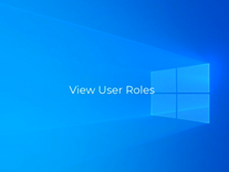 View User Roles